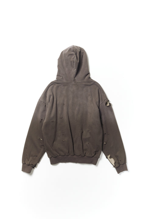 FADED DOUBLE FACE ZIP HOODIE