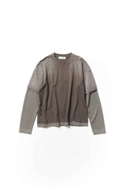 FADED TEE KNIT LAYER TOP
