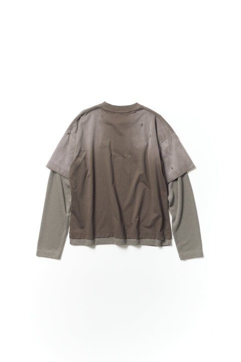 FADED TEE KNIT LAYER TOP