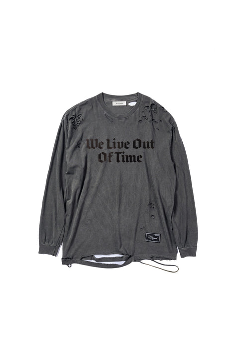 DISTRESSED GRAPHIC LONG SLEEVE T-SHIRT