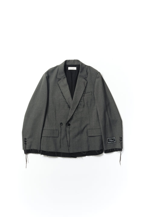 OVERLAP TAILORED WOOL JACKET