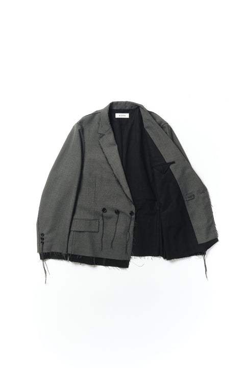 OVERLAP TAILORED WOOL JACKET