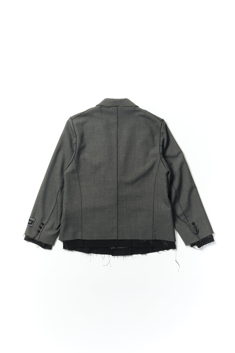 OVERLAP TAILORED WOOL JACKET