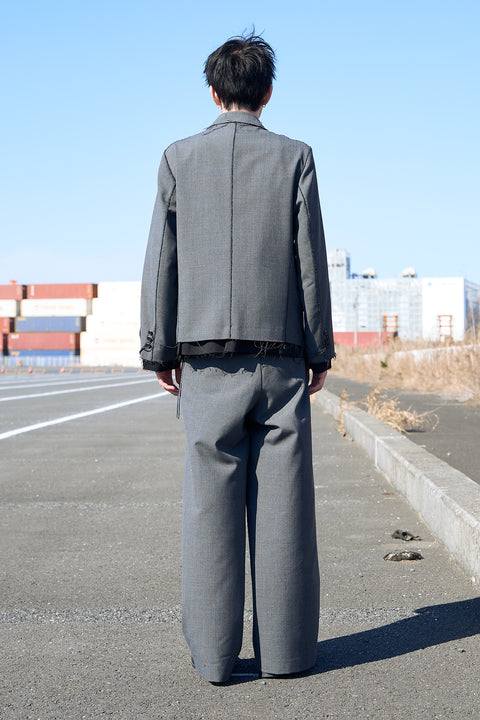 OVERLAP TAILORED WOOL JACKET