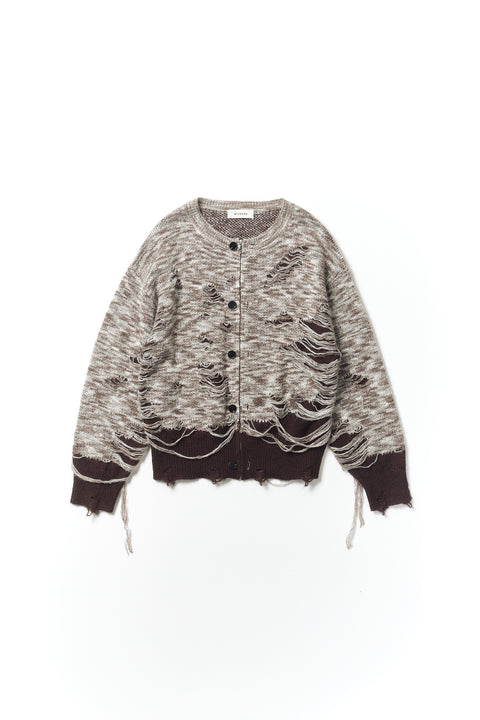 STRUCTURED DAMAGE CARDIGAN