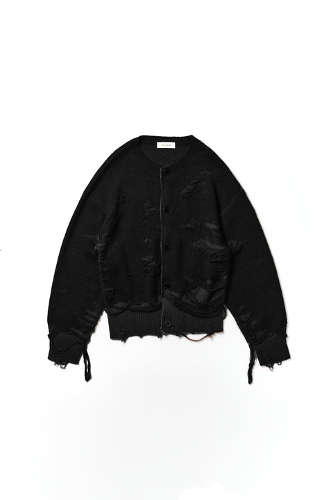 STRUCTURED DAMAGE CARDIGAN
