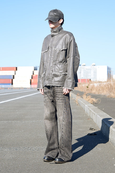 TWIST FLARE 3D DENIM PANTS