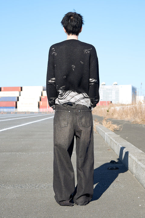 OVERLAP DENIM WIDE PANTS