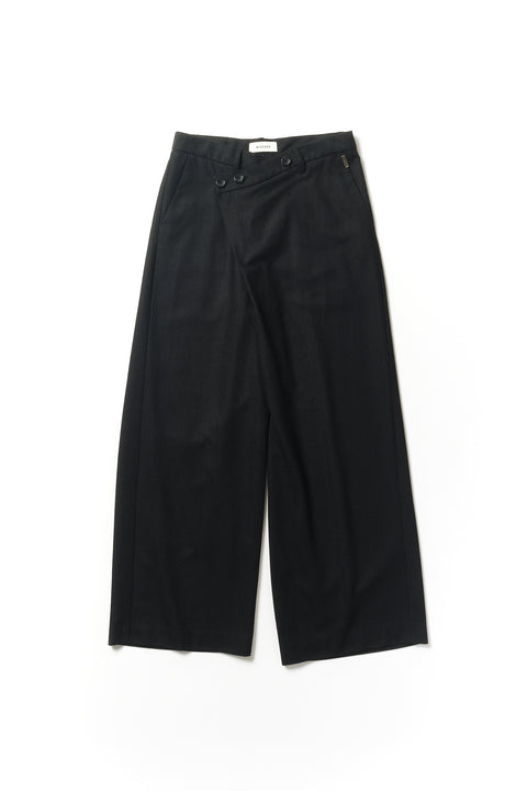 OVERLAP FRONT WOOL SLACKS