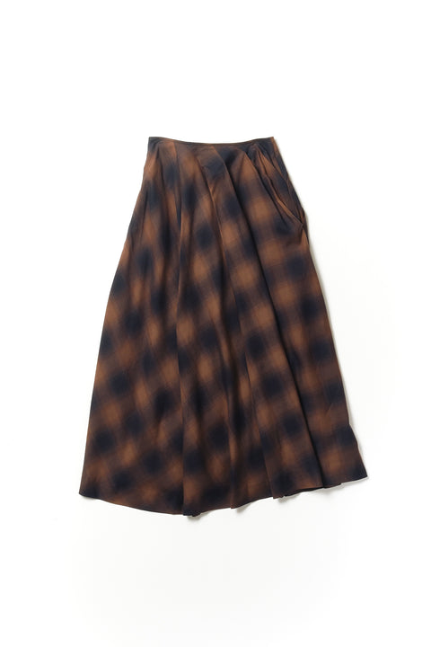 DRAPE CHECK SKIRT