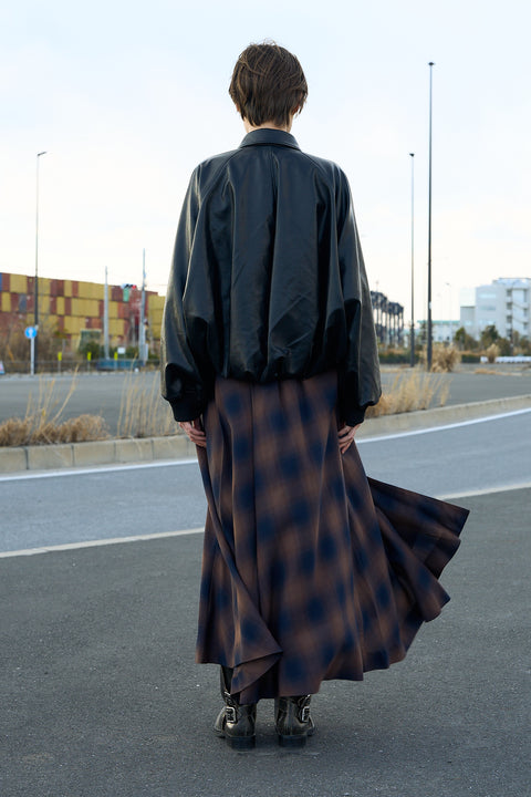 DRAPE CHECK SKIRT