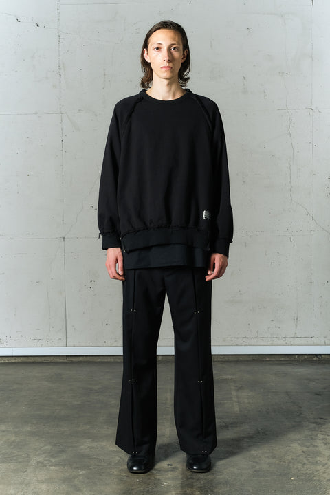LAYERED ZIP SWEAT