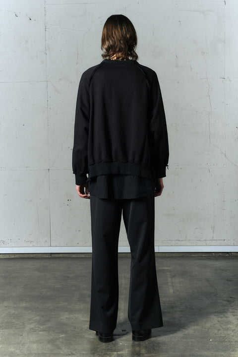 LAYERED ZIP SWEAT