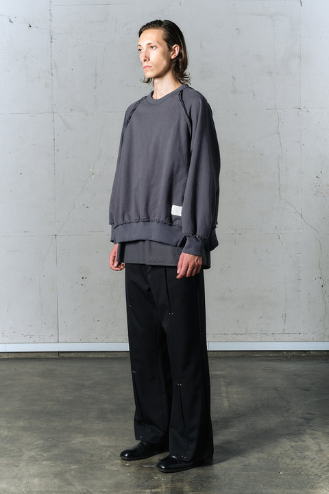 LAYERED ZIP SWEAT