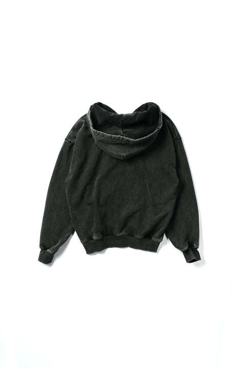 DISTRESSED RIVET HOODIE