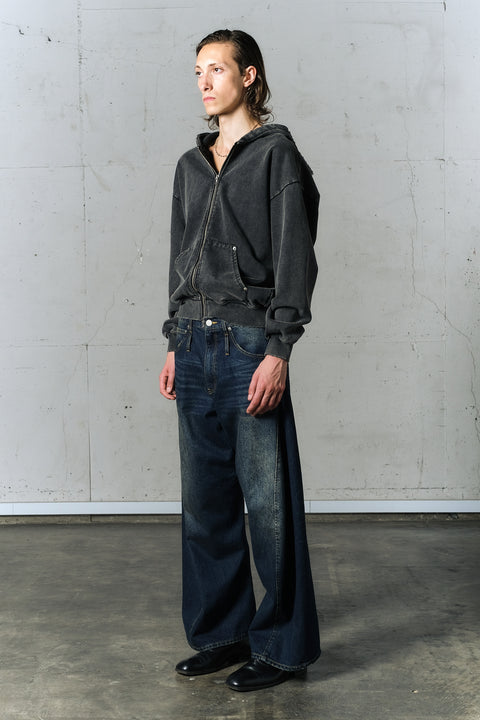 DISTRESSED RIVET HOODIE