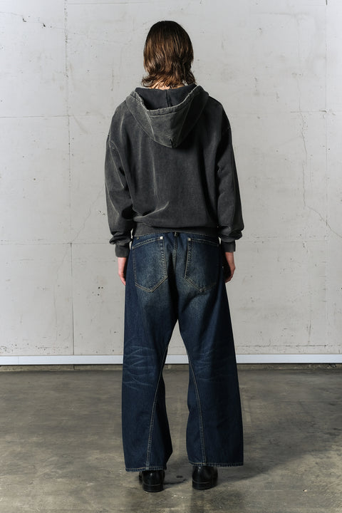 DISTRESSED RIVET HOODIE