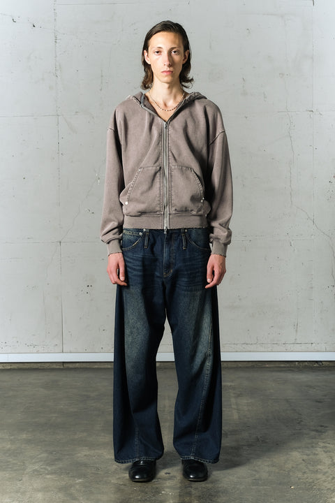 DISTRESSED RIVET HOODIE