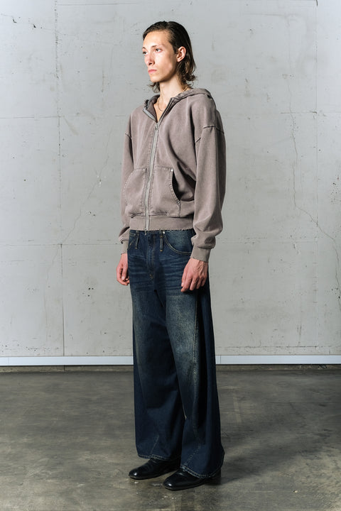 DISTRESSED RIVET HOODIE