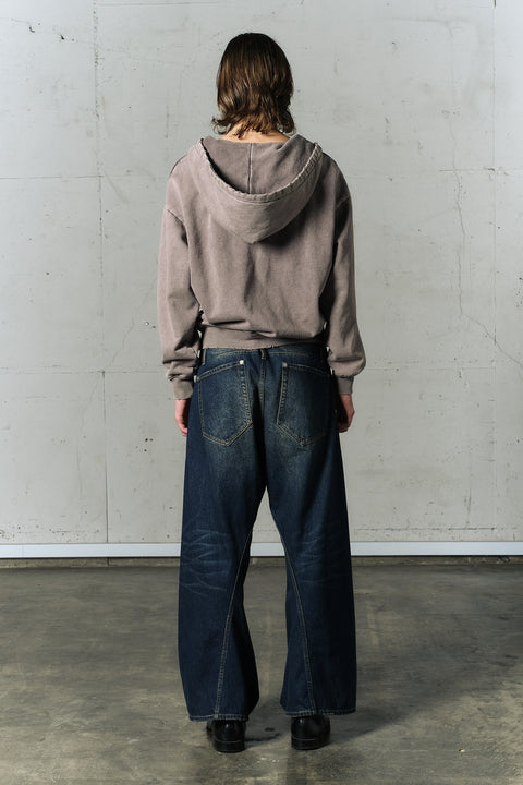 DISTRESSED RIVET HOODIE