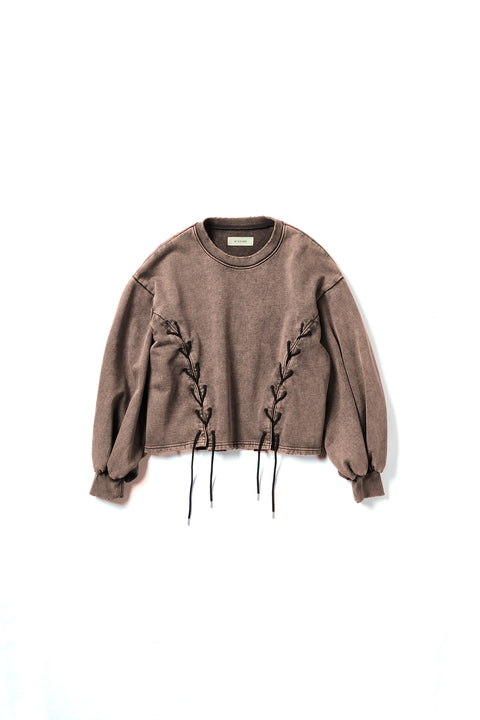 VINTAGE FADE LACE UP SWEAT