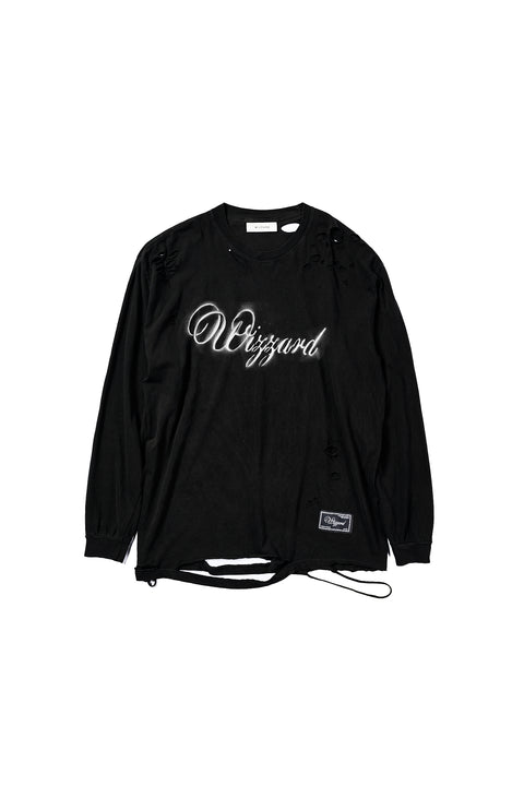 DISTRESSED GRAPHIC LONG SLEEVE T-SHIRT