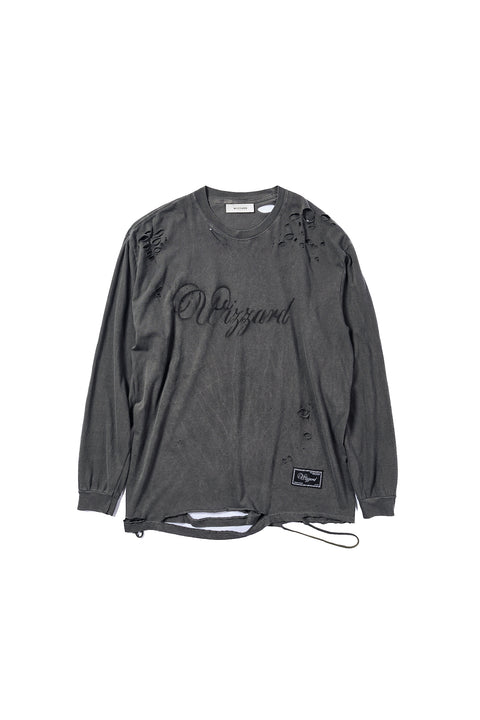 DISTRESSED GRAPHIC LONG SLEEVE T-SHIRT