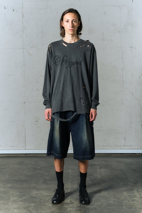 DISTRESSED GRAPHIC LONG SLEEVE T-SHIRT