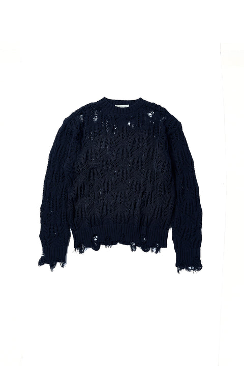 DISTRESSED OPEN KNIT