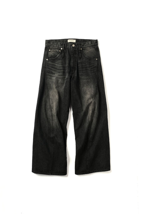 AGING TWISTED DENIM PANTS