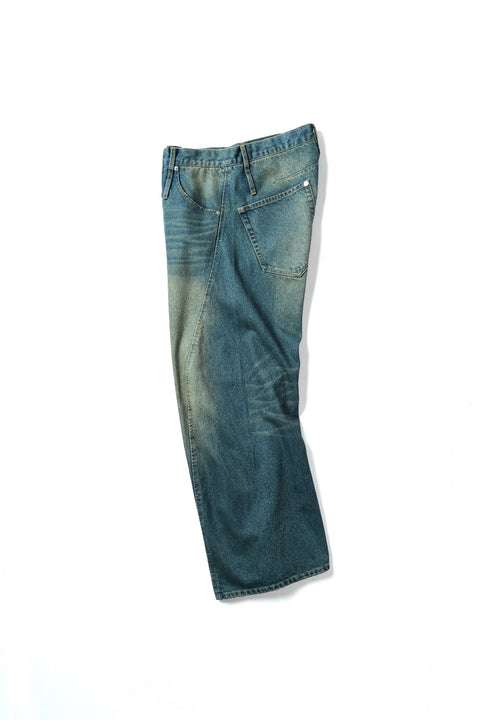 AGING TWISTED DENIM PANTS