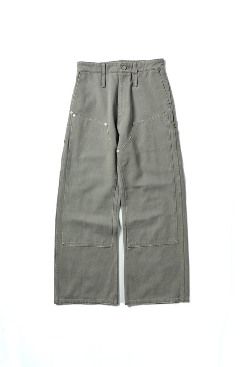 DOUBLE KNEE MOTION PLEAT CANVAS PANTS