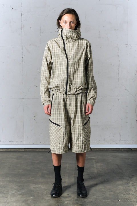 TEXTURED CHECK NYLON SHORTS