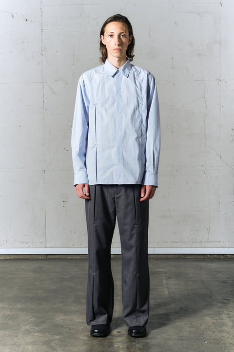 STUDDED MOTION PLEAT BROAD SHIRT