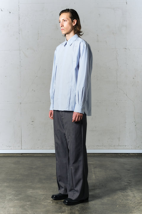 STUDDED MOTION PLEAT BROAD SHIRT