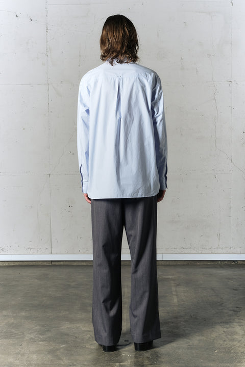 STUDDED MOTION PLEAT BROAD SHIRT
