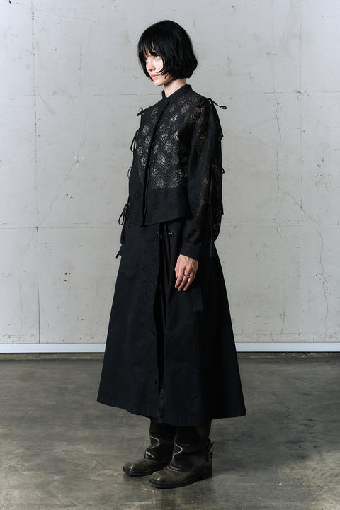 LACE TIE-SLEEVE SHIRT