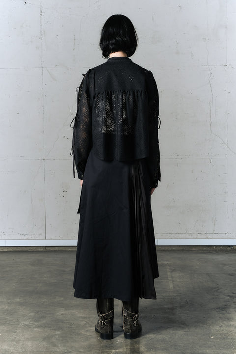 LACE TIE-SLEEVE SHIRT