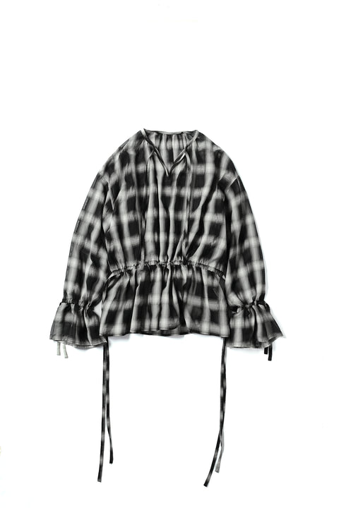 SHEER CHECK BLOUSE