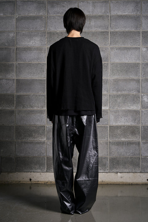 LONG SLEEVE MESH LAYERED TOP