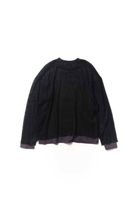 LONG SLEEVE MESH LAYERED TOP