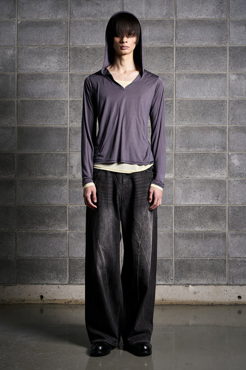 HOODED LAYERED TOP