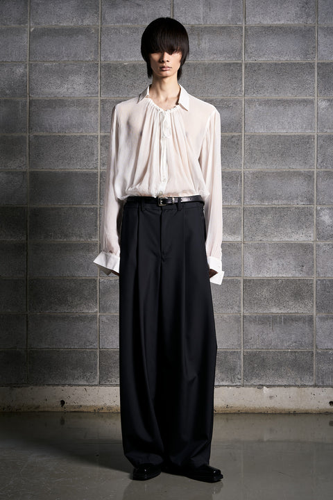 FOLDED WOOL TROUSERS