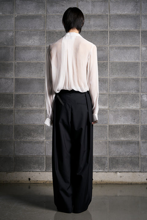 FOLDED WOOL TROUSERS