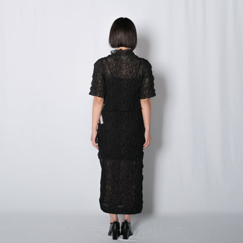 EMBROIDERY SHIRRING FAB SKIRT