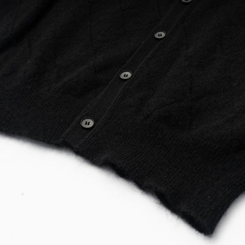 MOHAIR MESH ARGYLE KNIT POLO