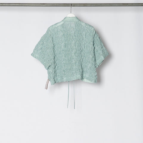EMBROIDERY SHIRRING FAB PAJAMA BLOUSE