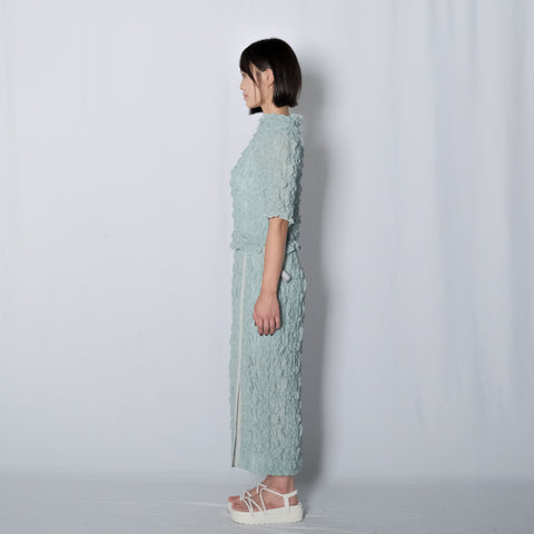EMBROIDERY SHIRRING FAB SKIRT