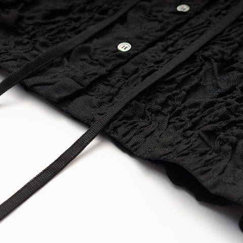 EMBROIDERY SHIRRING FAB PAJAMA BLOUSE