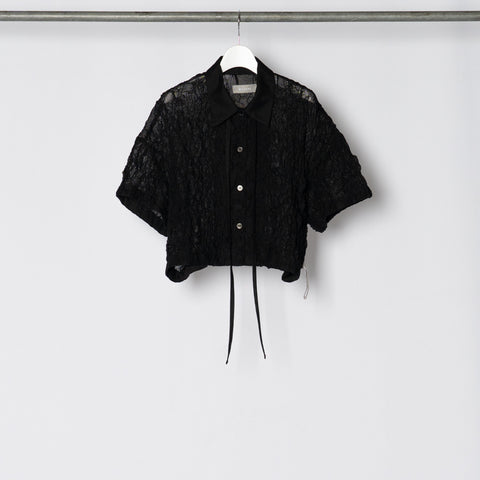 EMBROIDERY SHIRRING FAB PAJAMA BLOUSE
